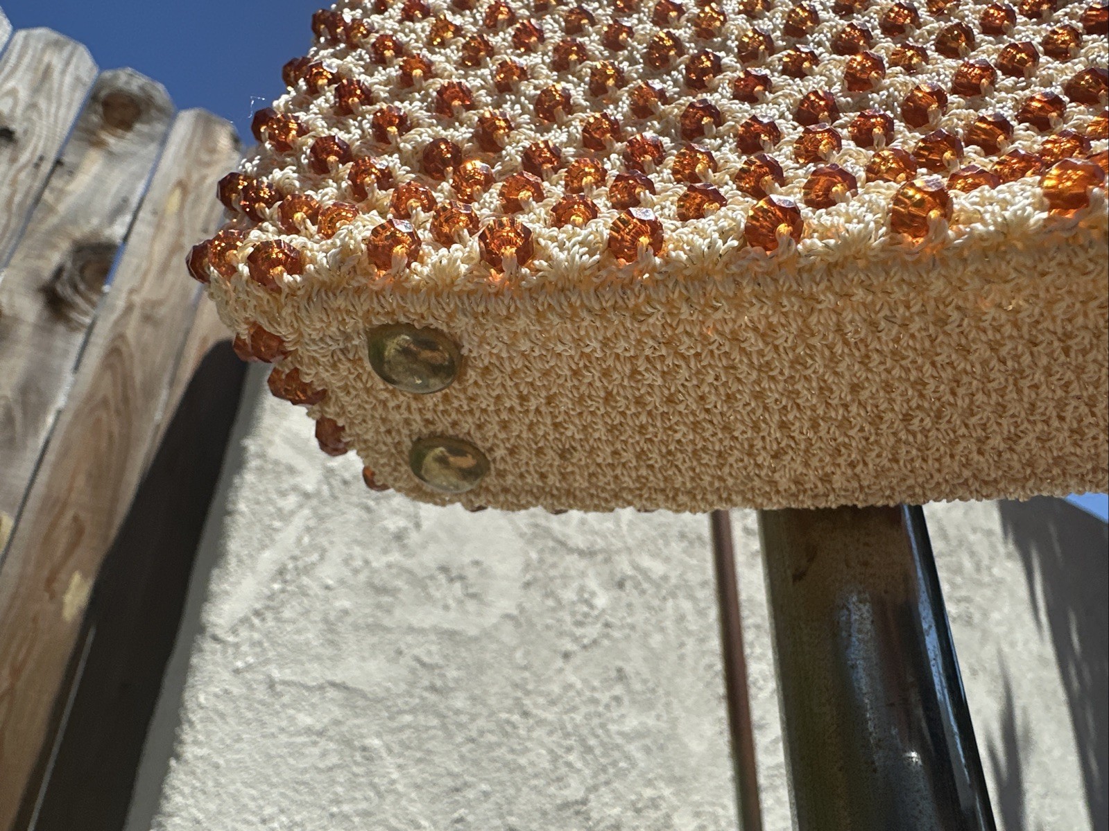 Vintage Crochet Sparkling Brown Garnet Crystal Beads Evening Bag Handbag Purse