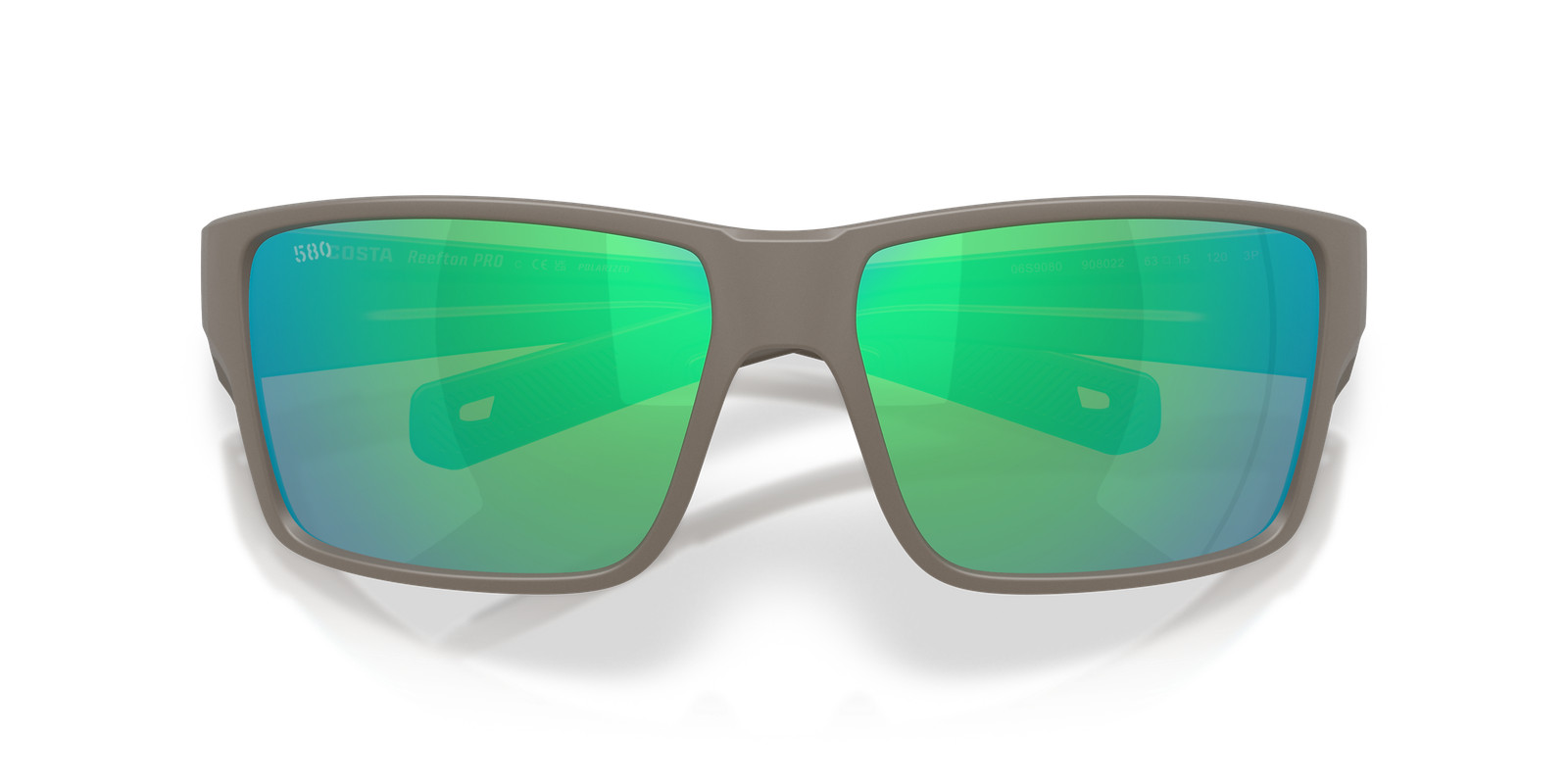 Costa Del Mar Reefton Pro Matte Olive Shale/Green Mirror 580G Polar Sunglasses