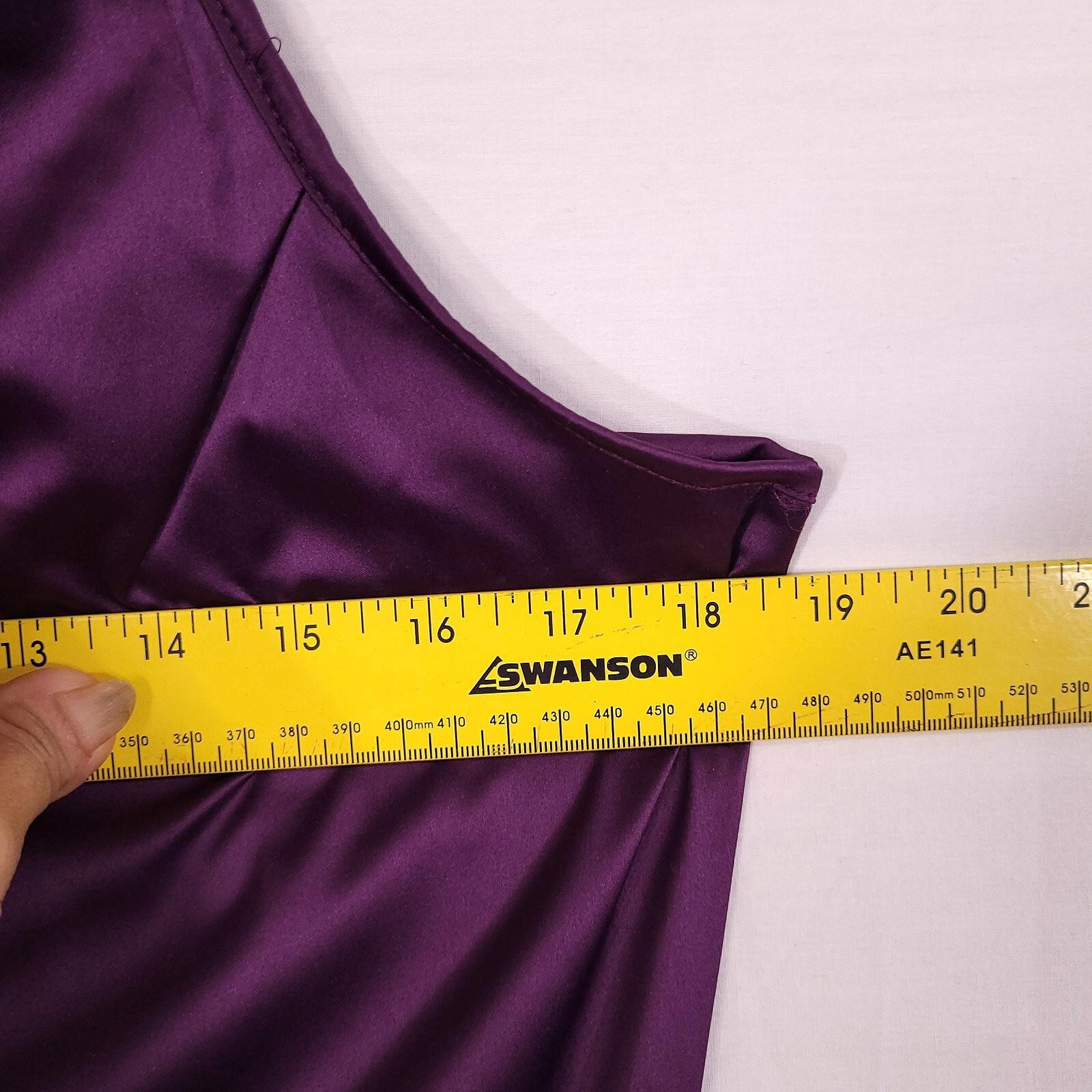 Women Purple Spaghetti Strap Drawstring Ruched Split Hem Party Dress Size XL
