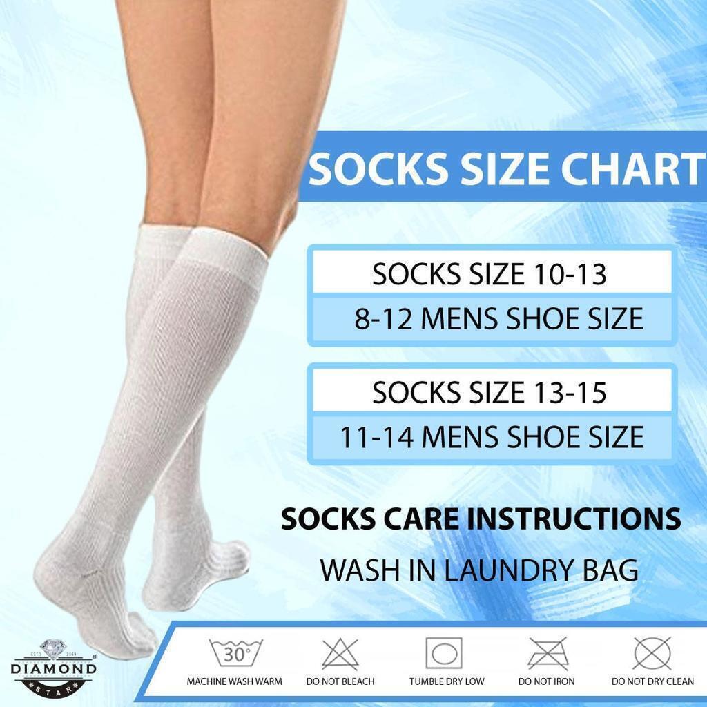 Men’s Diabetic Over The Calf CREW SOCKS ”circulatory Health ~OTC~Knee High” NEW