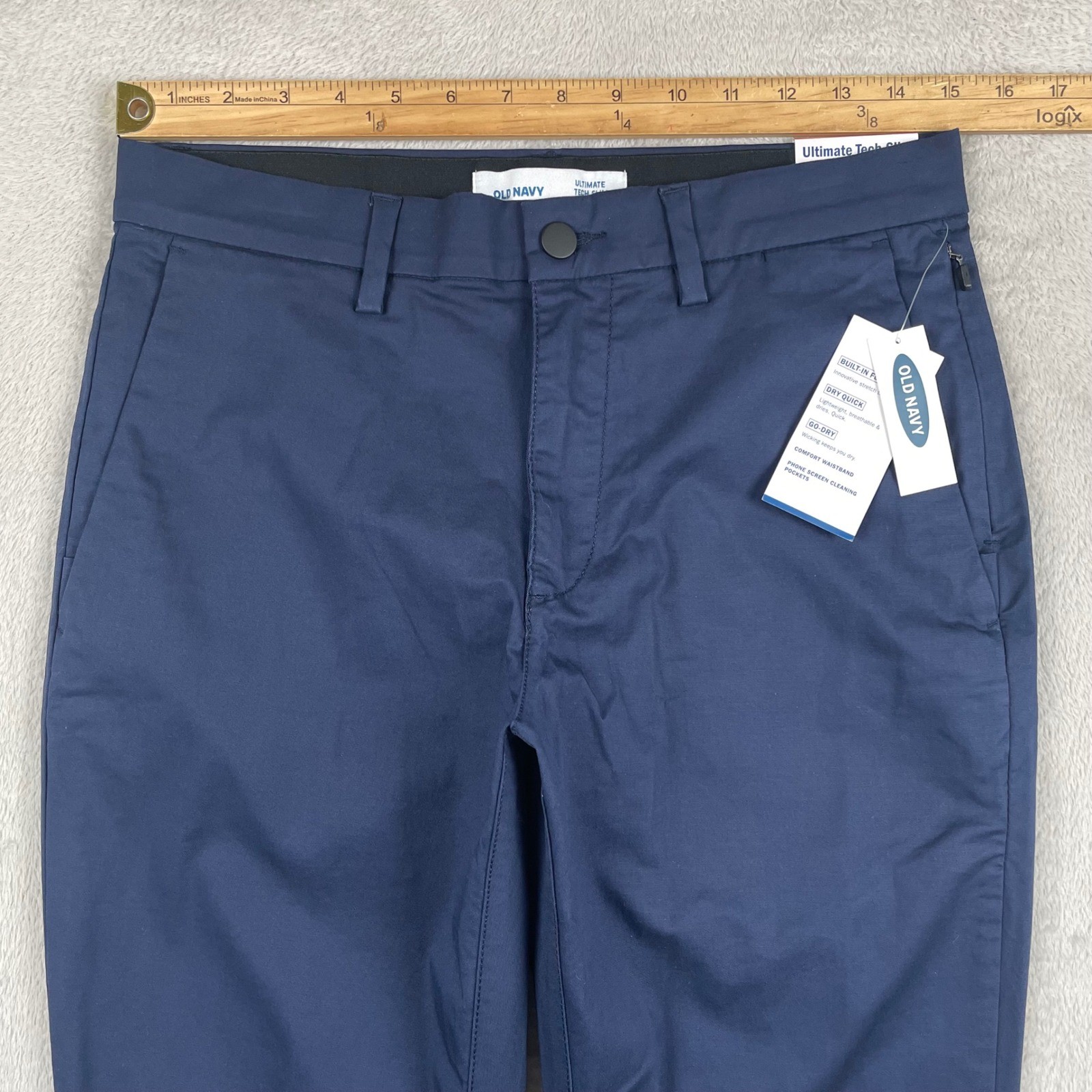 New Old Navy Ultimate Tech Slim Pants Mens 30×31 Navy Blue Chino Stretch Golf