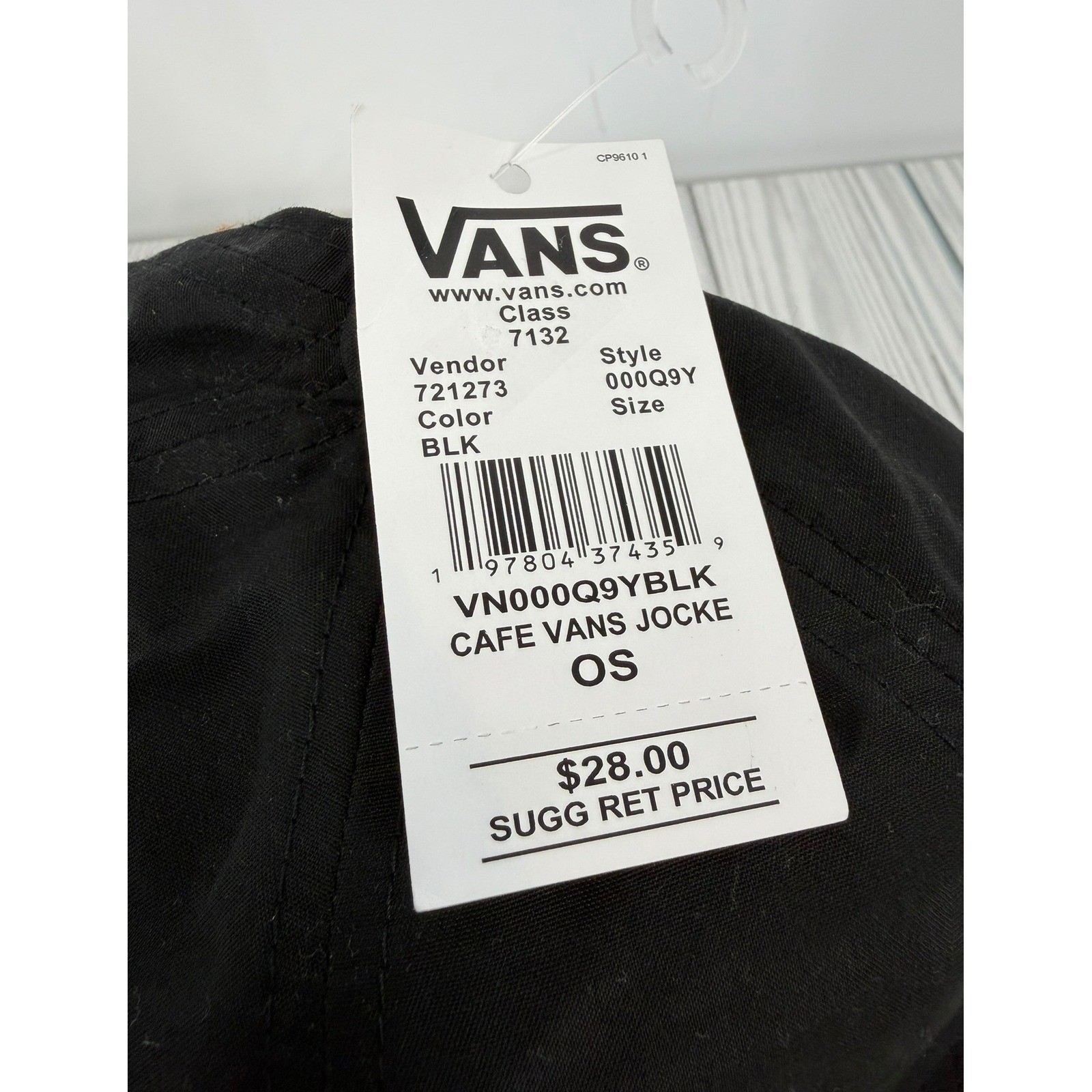 Vans Cafe Vans Jockey Snapback Hat Black Floral Patch Adjustable Cap NEW