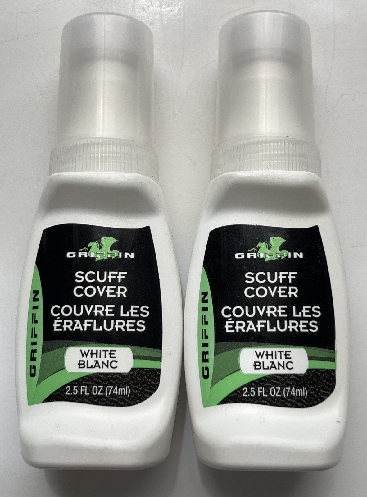 Lot of 2 Griffin Shoe Scuff Cover White Blanc 2.5 FL OZ (74ml)