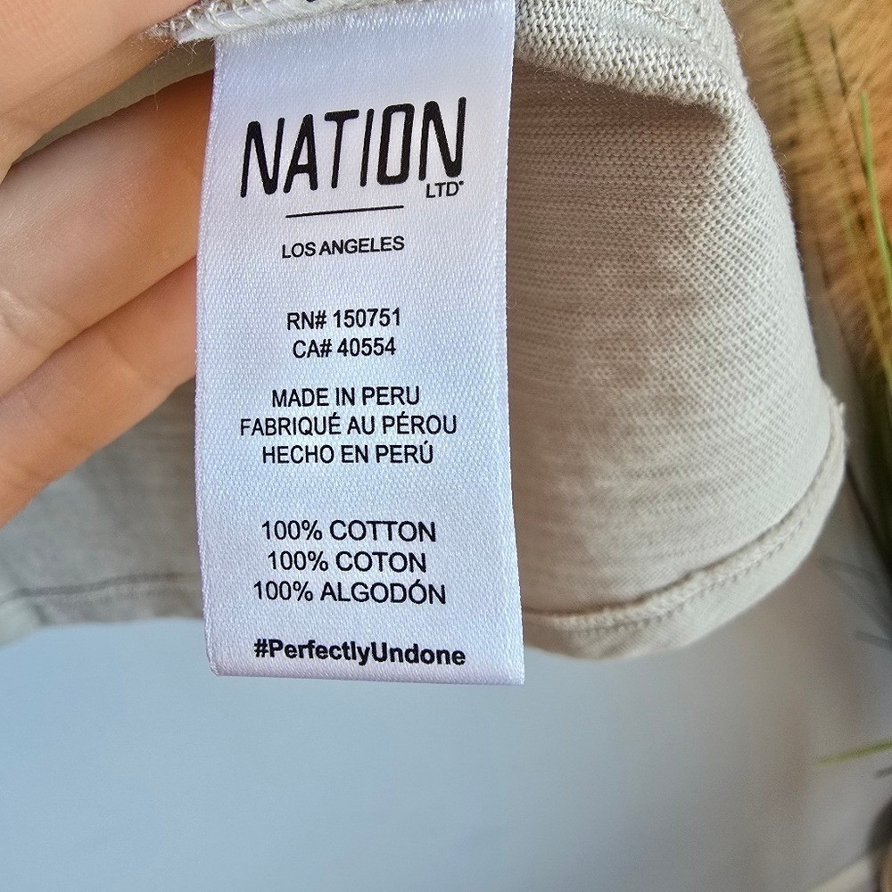 Nation LTD NEW Oran Taupe Pumice Grommet Muscle Tee Tank Top SZ XL Quiet Luxury