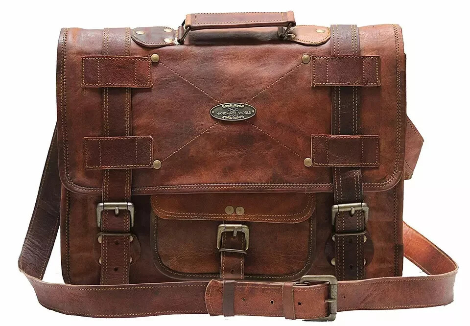 Genuine Leather Shoulder Replacement Strap For Messenger Briefcase Bag & Duffles