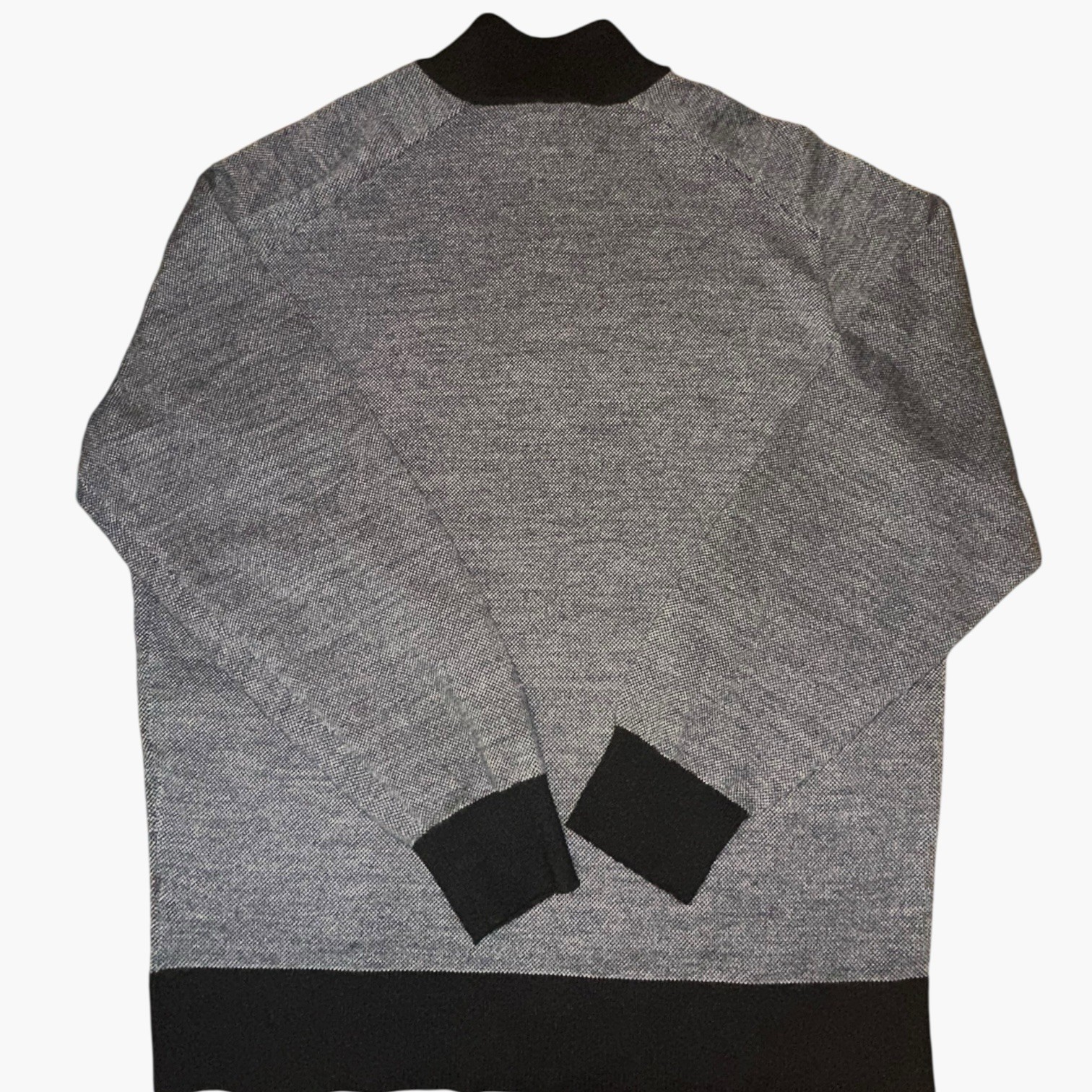 Daniel Cremieux Signature Quarter Zip Sweater Mens XL Gray Black Merino Wool