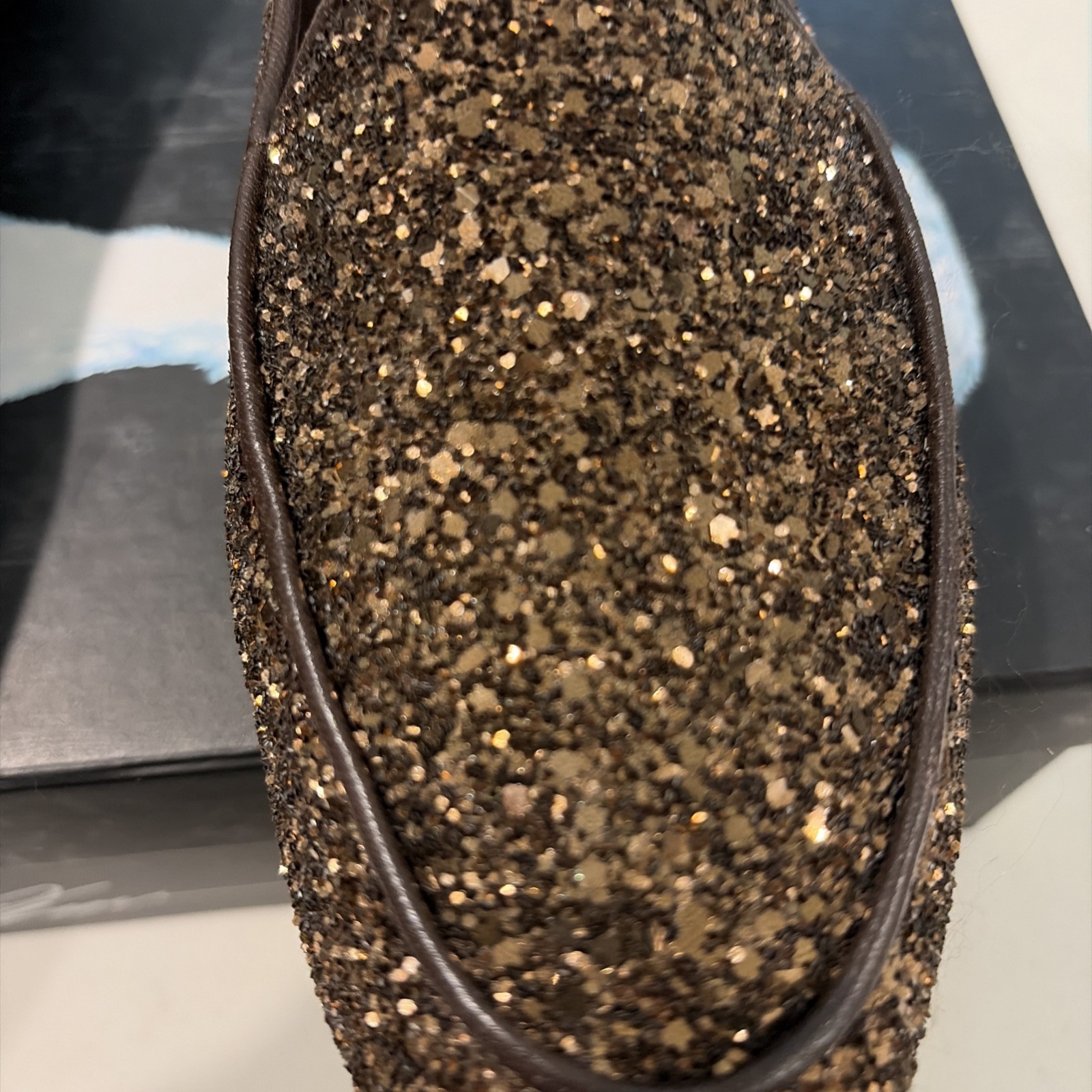 Donald Pliner Women’s Denny Loafer Style Slip-On Shoes Sz 10 Bronze Sparkle