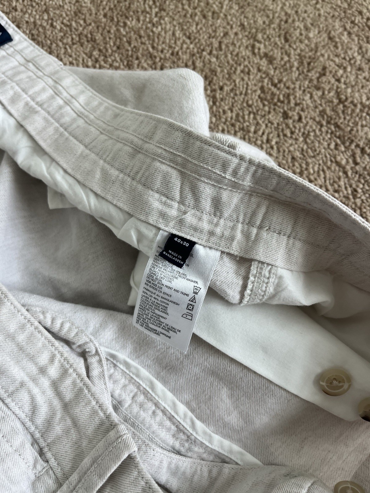 Nautica Mens Linen Pants Chino Dress Beige Tan 40×30 $75+ Casual Classic Fit