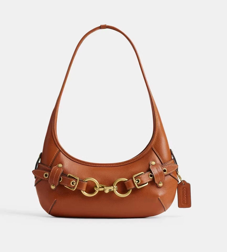 COACH Belted Ergo Shoulder Bag 26 Amber Brown CEN80 NWT