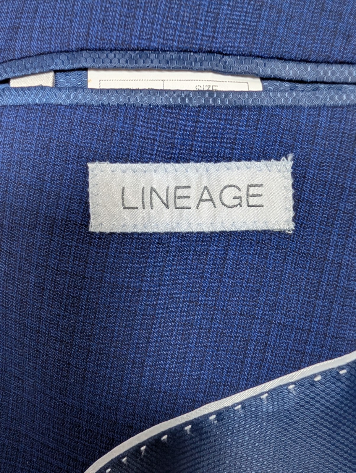 Lineage 2 Piece Suit 2 Button Front Stretch Blue 56R 48×26