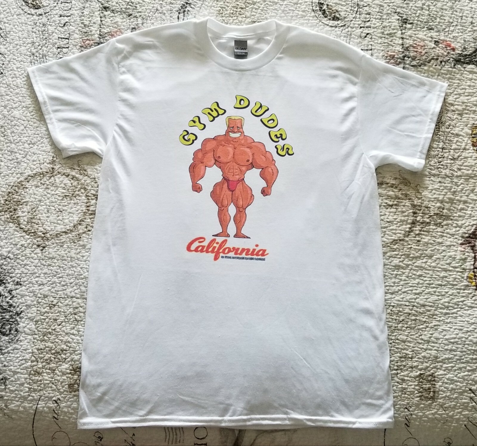 Gym Dudes California Old School Bodybuilding Original Logo Workout Muscle Shirt