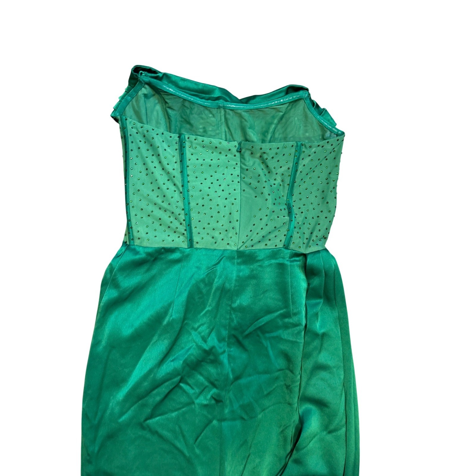 Mrs. Circle L Holly Green Crystallized Corset Dress Evening Gown Regency Prom