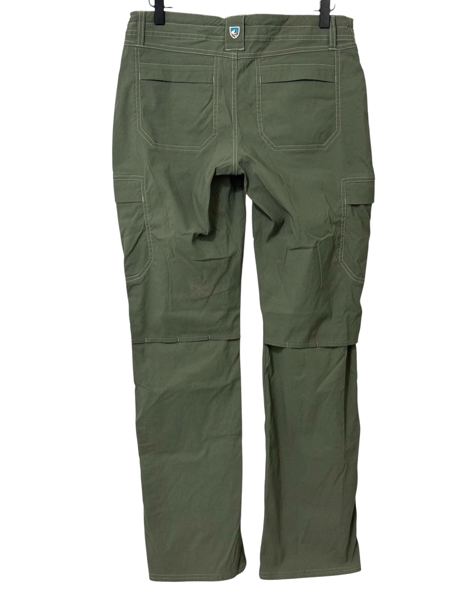 KUHL Womens Roll Up Pants Olive Green Stretch Outdoor Hiking Pockets Size 6 REG