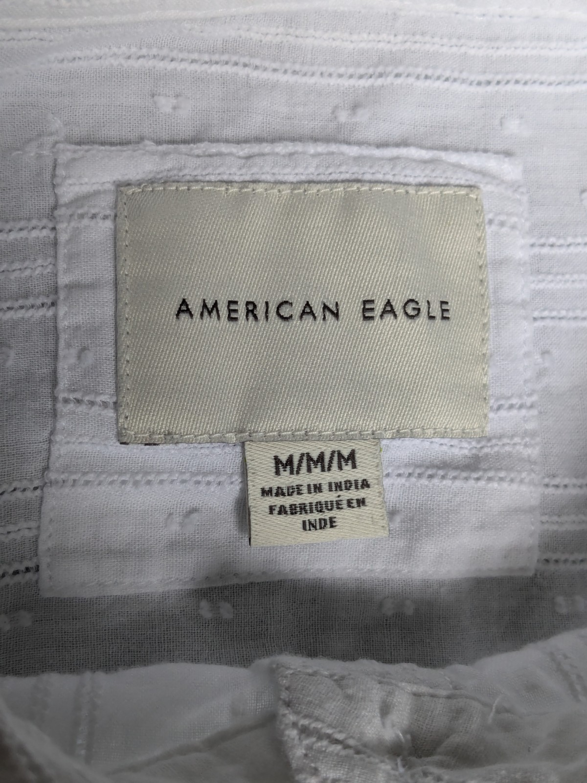 American Eagle White Lace Blouse Women M Boho Cottagecore Victorian Peasant Top