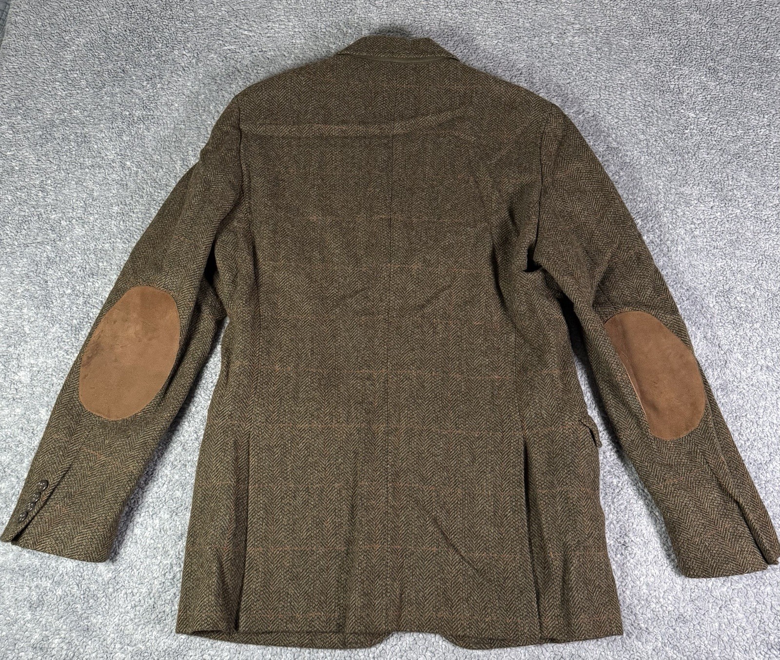 J Crew Yorkshire Tweed Moon Blazer Mens 40L Herringbone Sport Coat Elbow Patches