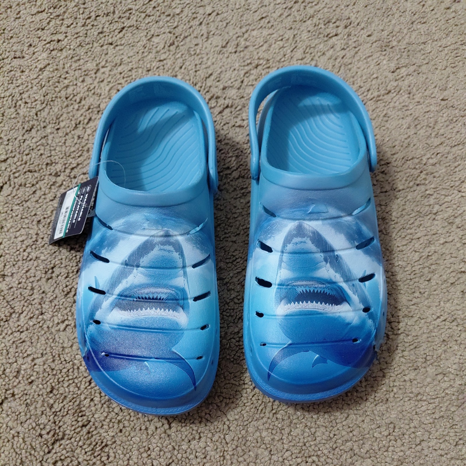 Rugged Shark Youth Size 5 Shark Week Navy Shark Comfort Clog