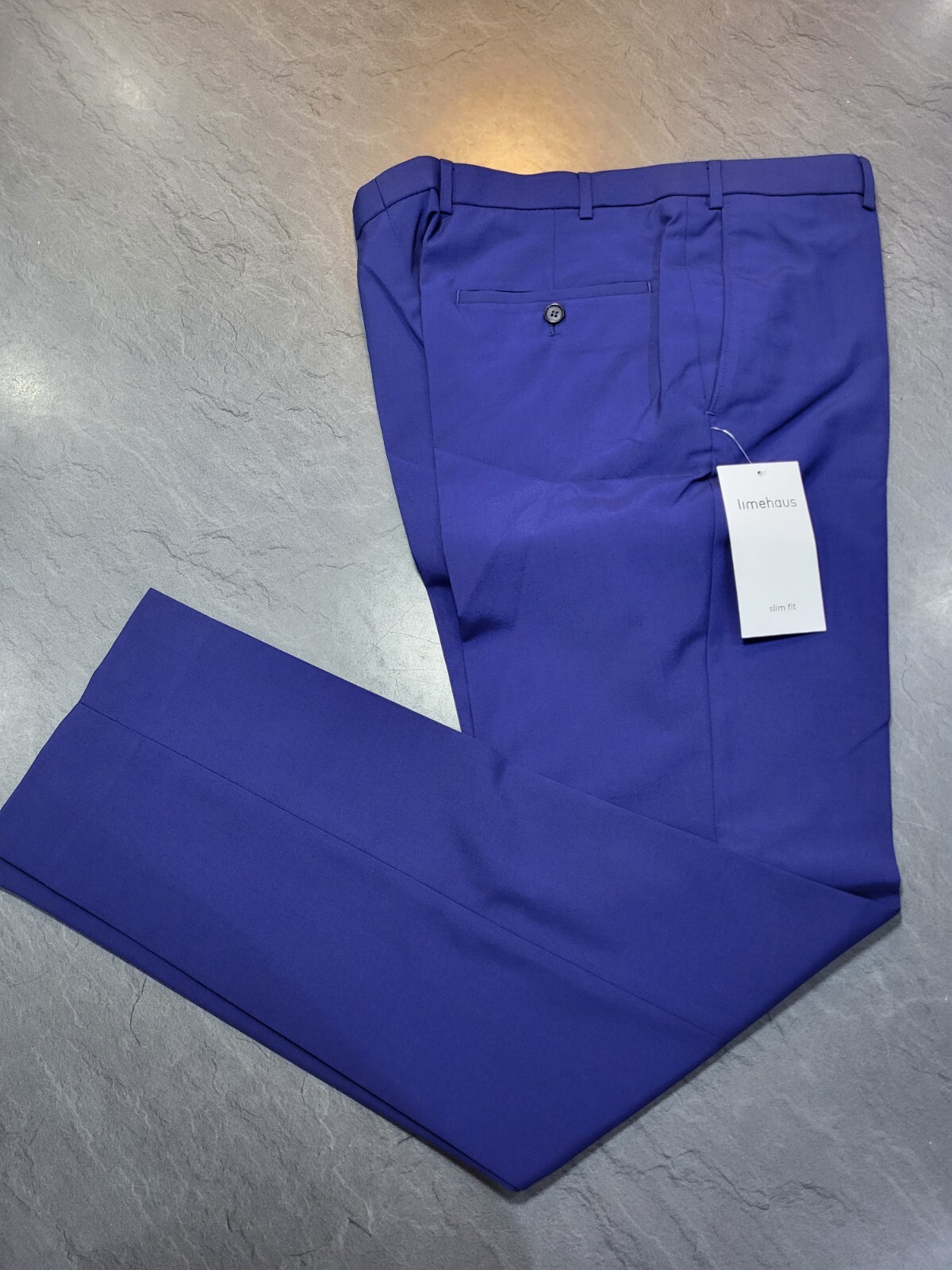 Limehaus Slim Fit Suit Trousers, Cobalt Blue Size 36R BNWT