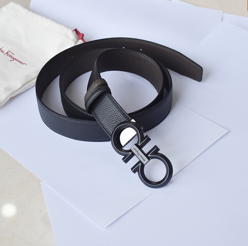 Ferragamo Reversible Black /Brown belt Men length 120 cm+ Black Gancini buckle