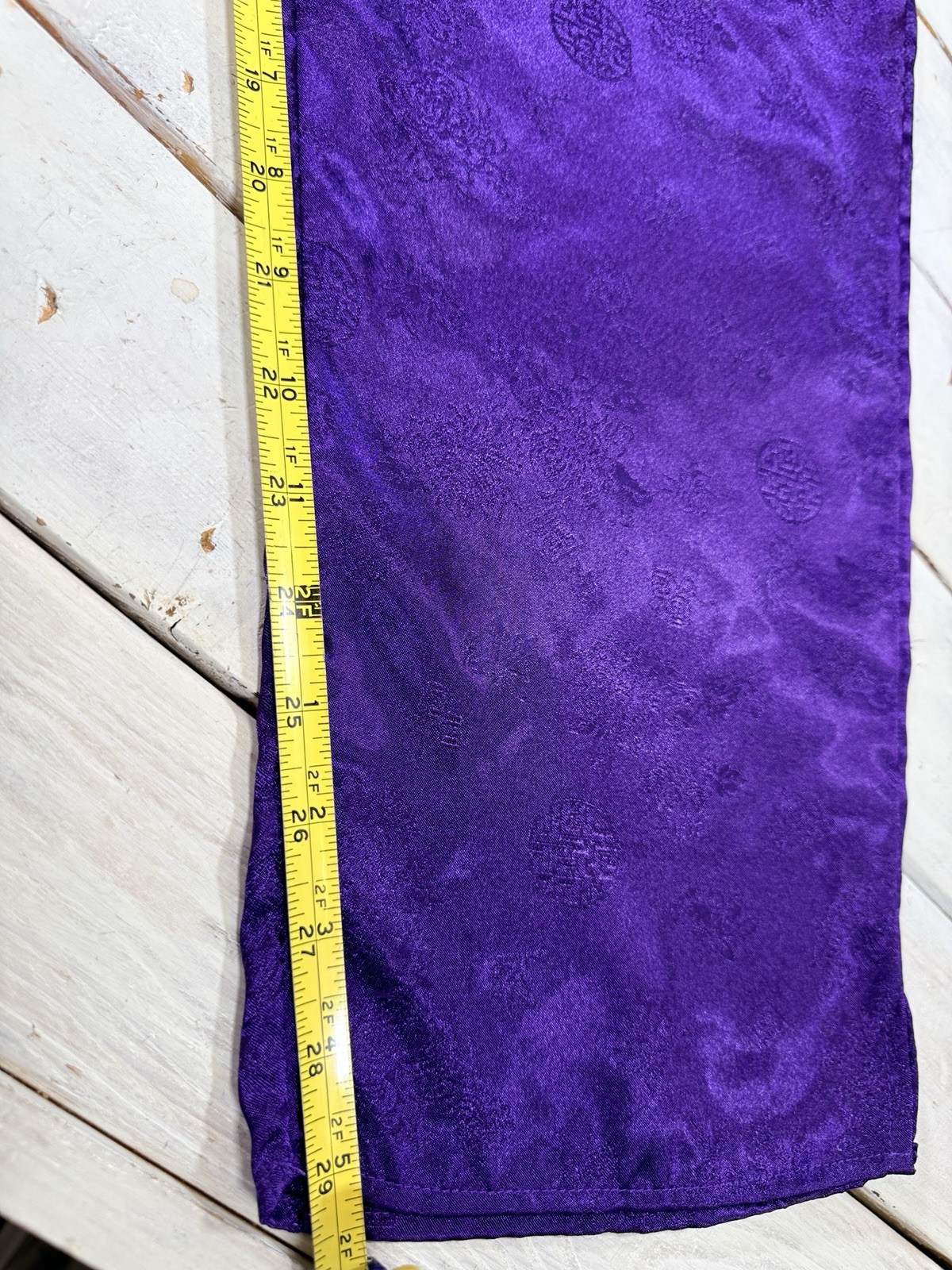 VTG Lord & Taylor Bottoms Pants Sz S Purple Asian Fashion Qipao Modern Satin