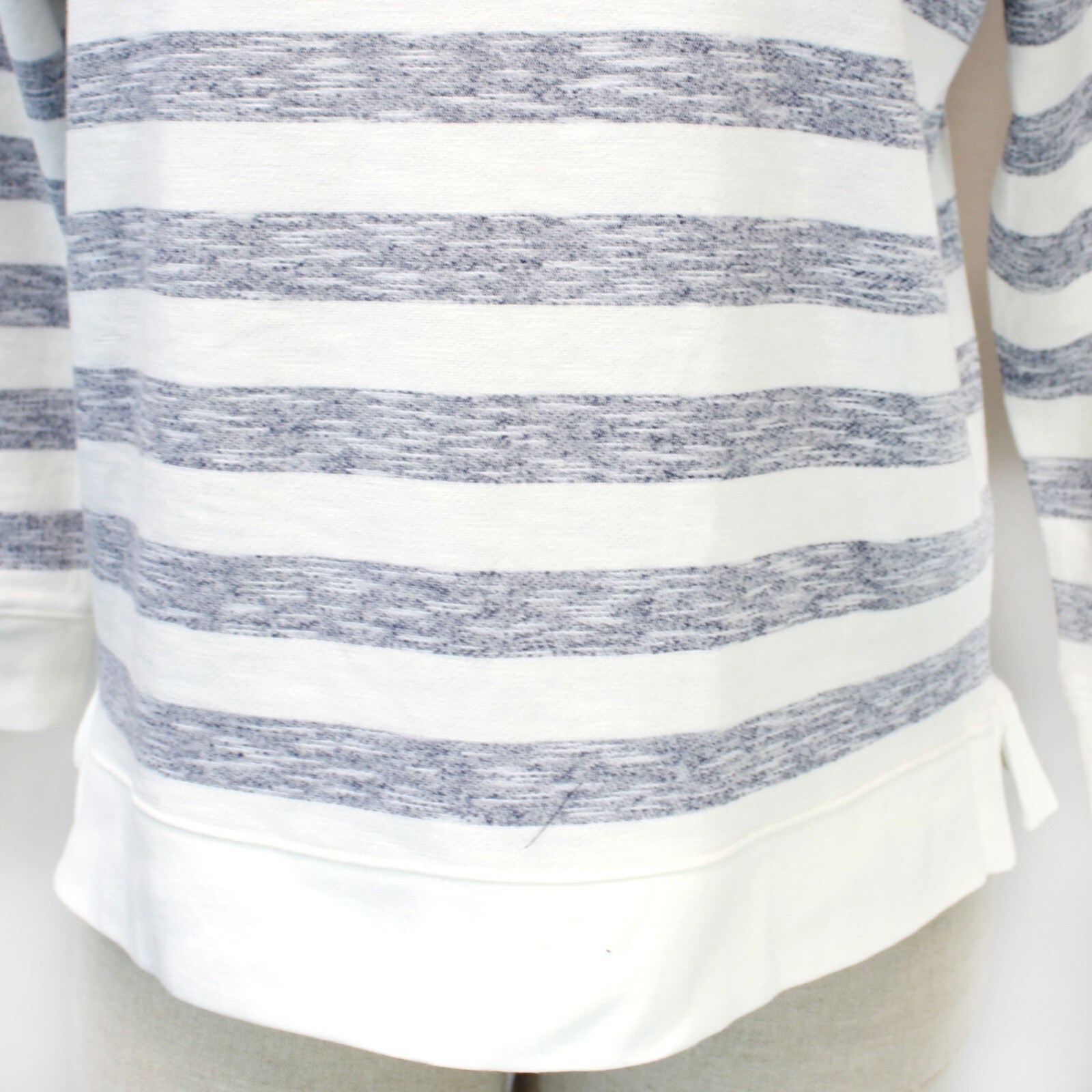 TALBOTS Plus terry 100% Cotton STRIPE TOP SWEATSHIRT 3X Petite slits nautical