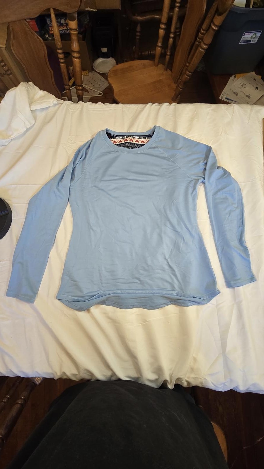 Womens ClimateRight Long Sleeve Shirt and leggins set in Light Blue Size Large