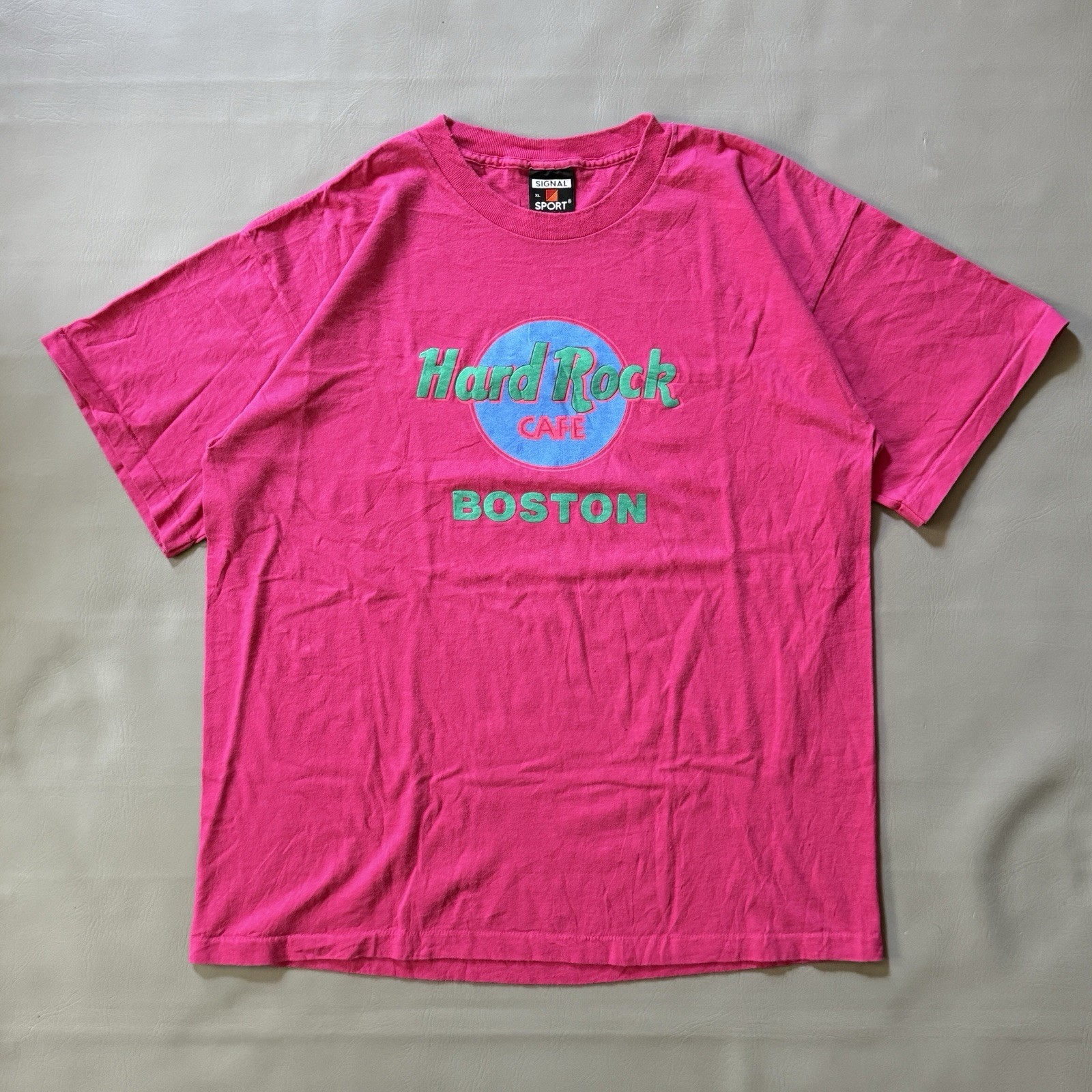 Vintage 1990s Hard Rock Cafe Boston T-Shirt Size XL Signal Sport Mega Cotton Tee