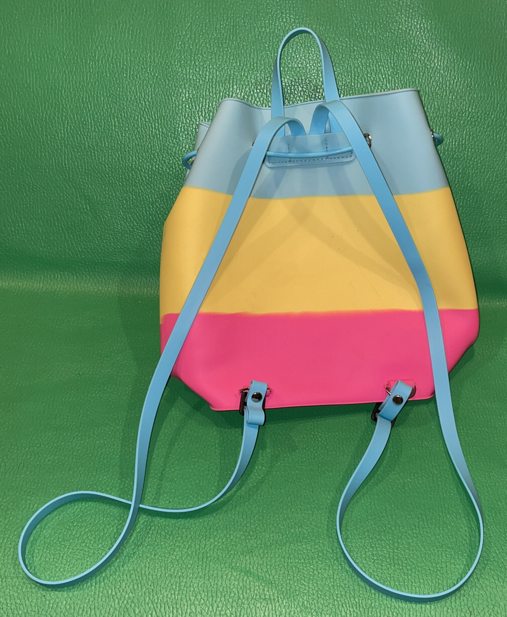 Silicone Rubber Jelly Gummy Backpack purse Rainbow