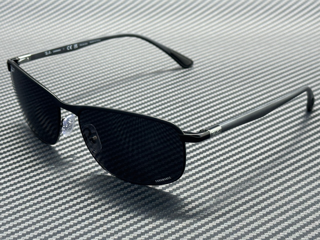 RAY BAN RB3671CH 186 K8 Black Dark Grey Polarized Unisex 60 mm Sunglasses