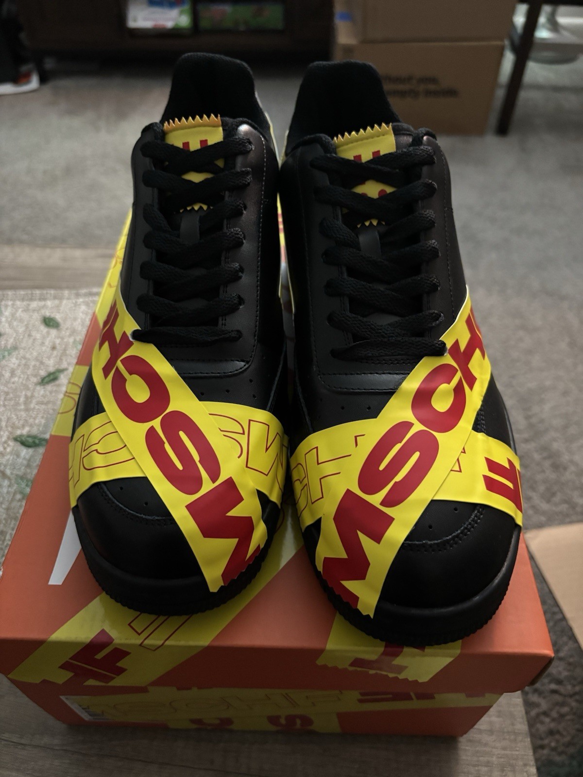MSCHF Limited Edition TAP3 Black and Yellow Shoes Size 10 Medium New