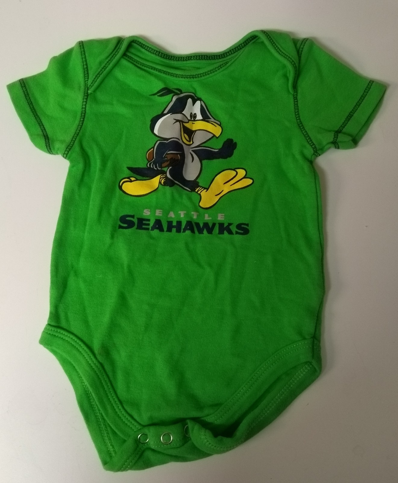 Qty 3 SEATTLE SEAHAWKS NFL One Piece Bodysuit Romper Size 6-9 Months 100% Cotton