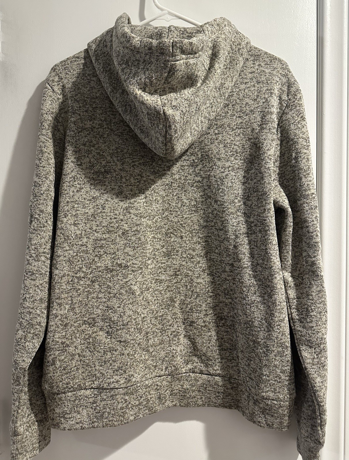 Old Navy Men’s Gray Heathered Fleece Full Zip Hooded Hoodie Pockets M