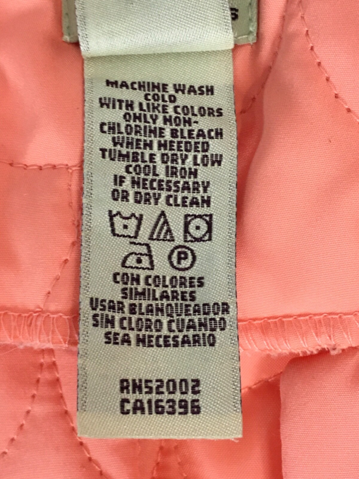 B Belongings Jacket Size L Light Orange Quilted Long Sleeves Single Button Close