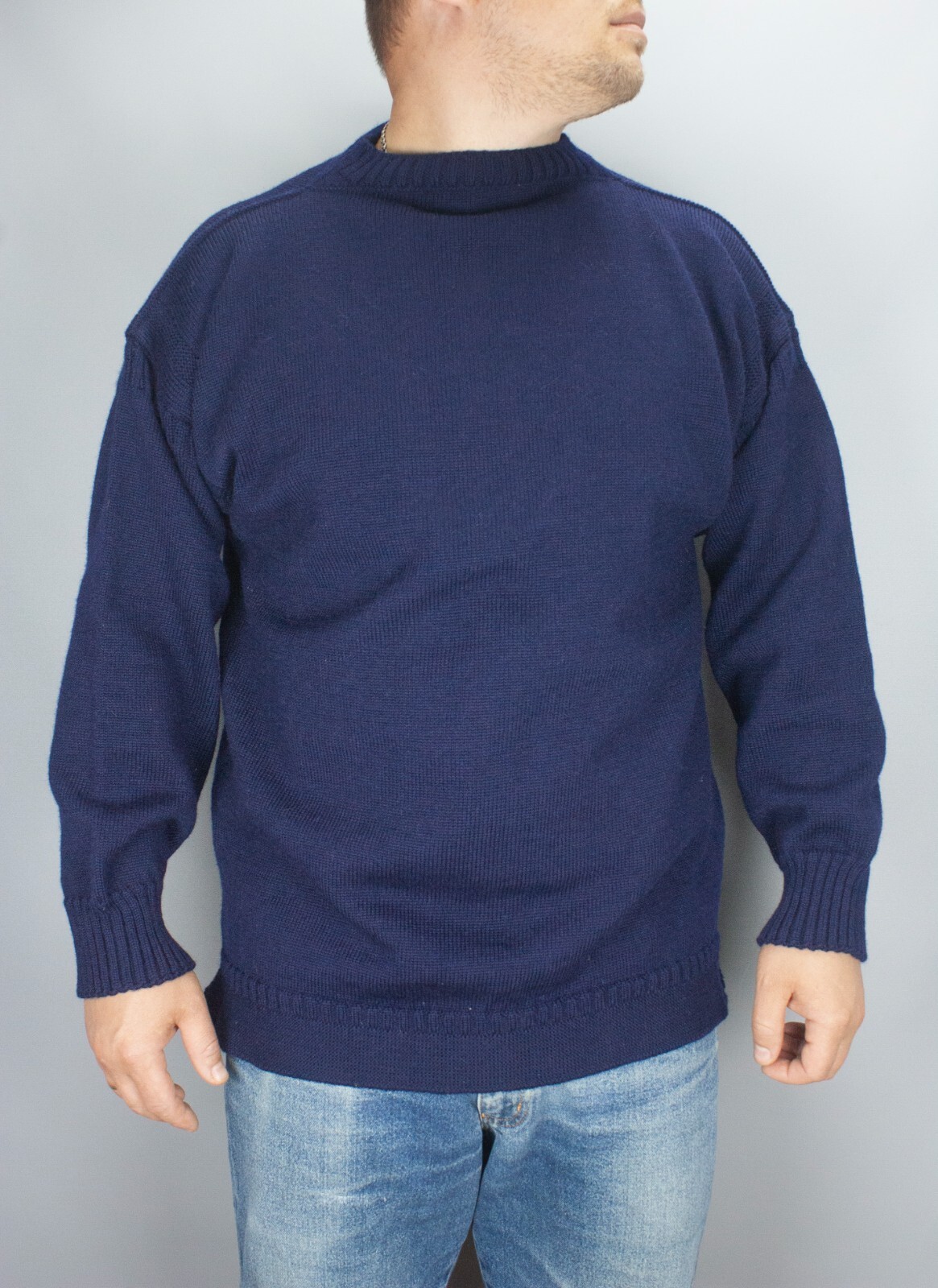 Traditional Guernsey Woollens Mens Navy Blue Fisherman Jumper 48 in XXL Scotland