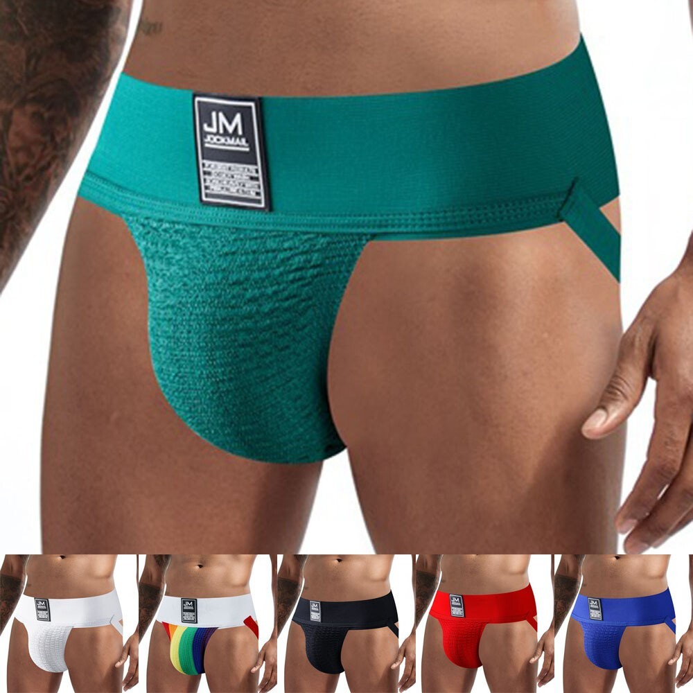 2 Pairs Men’s JOCKMAIL Jockstrap Underwear for Gym Workout Support Sizes M XL