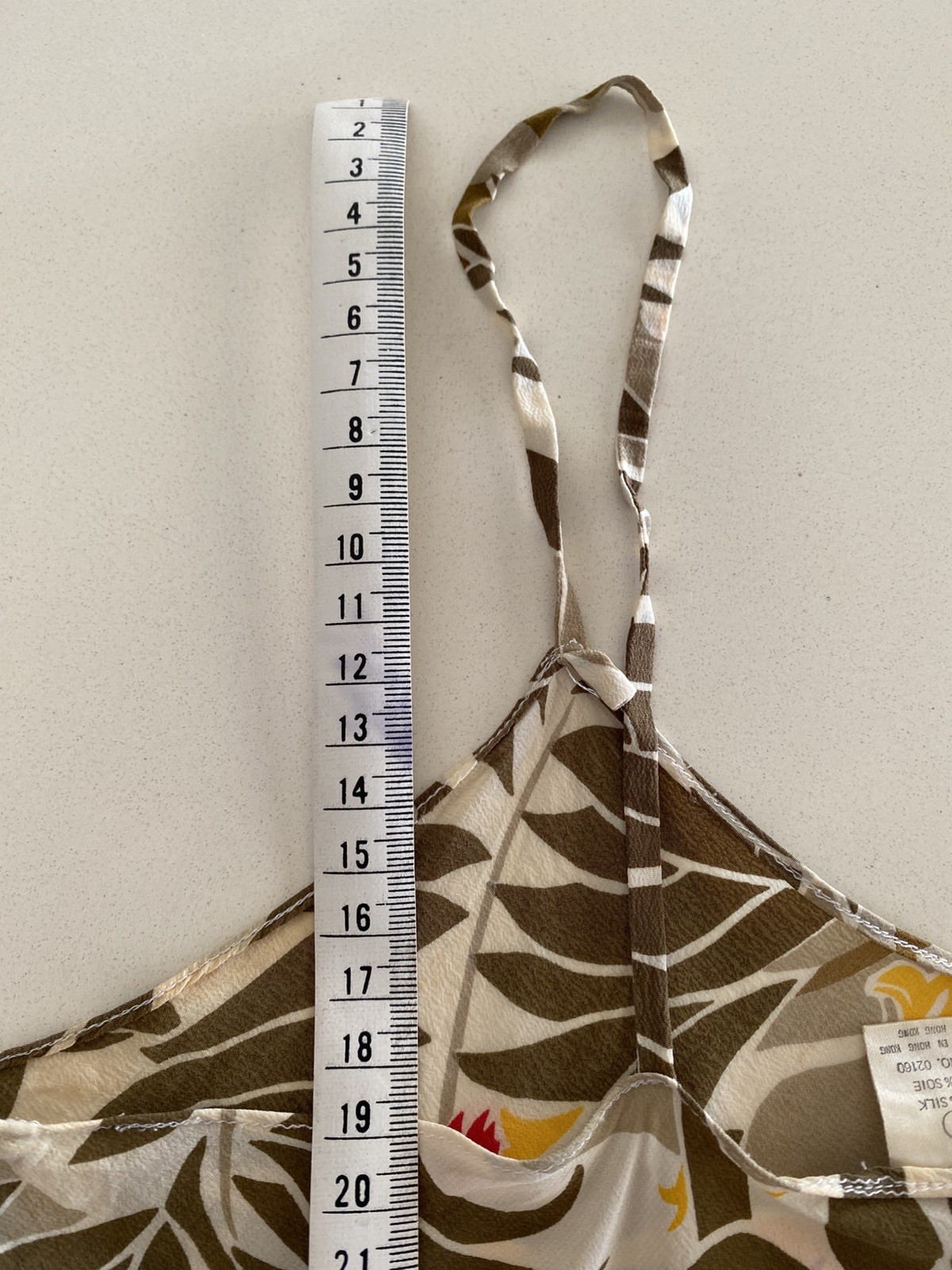 Vintage 90s Fenn Wright & Manson 100% silk Cami Tropical Print bias cut Size S