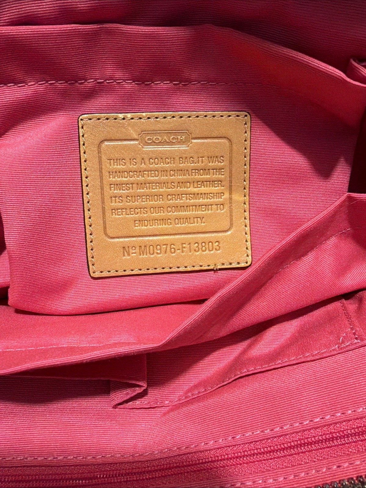 NWT Coach Signature Stripe Diaper Bag Tote Pink Khaki F13803