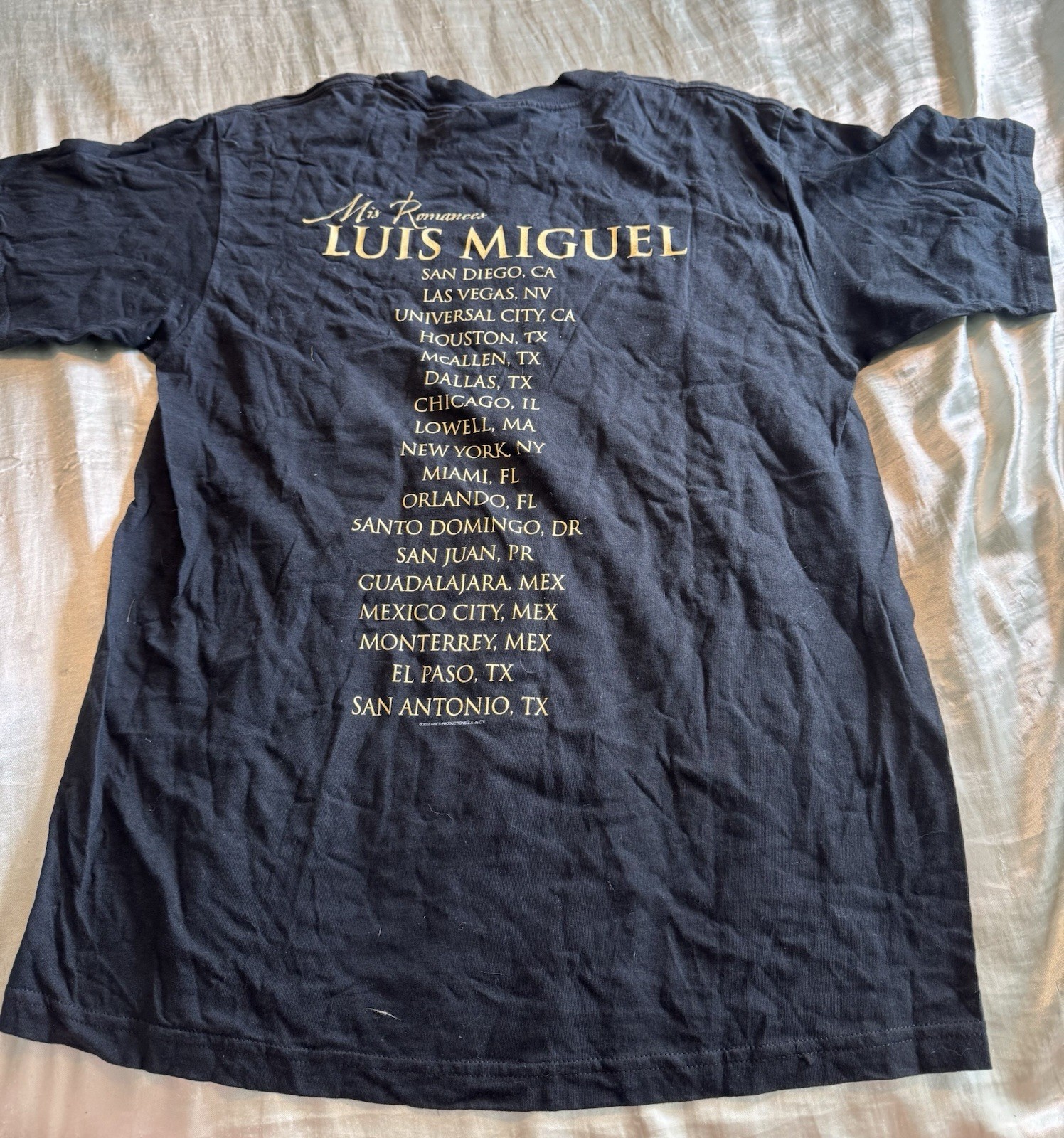 Luis Miguel Mis Romances Tour Concert T Shirt Black Large Vintage 2002