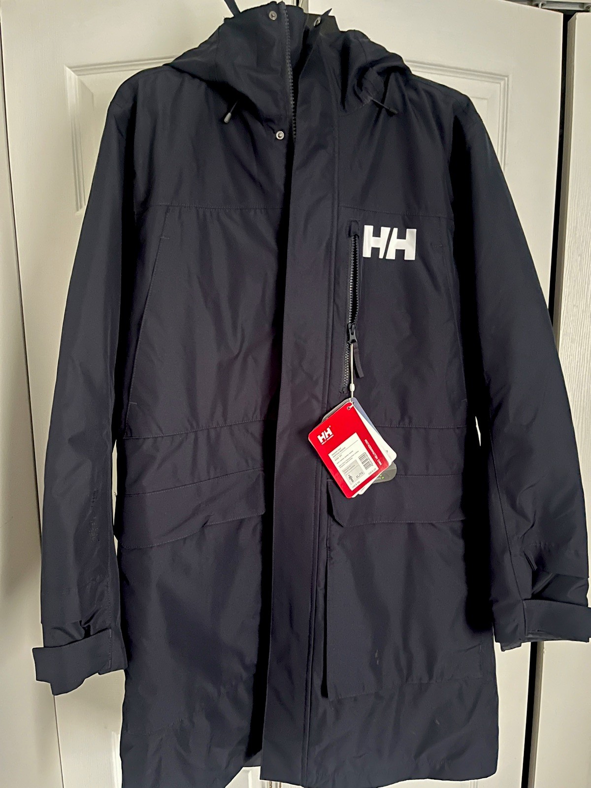 Helly Hansen Rigging Insulated Long Rain Coat Jacket XL NAVY