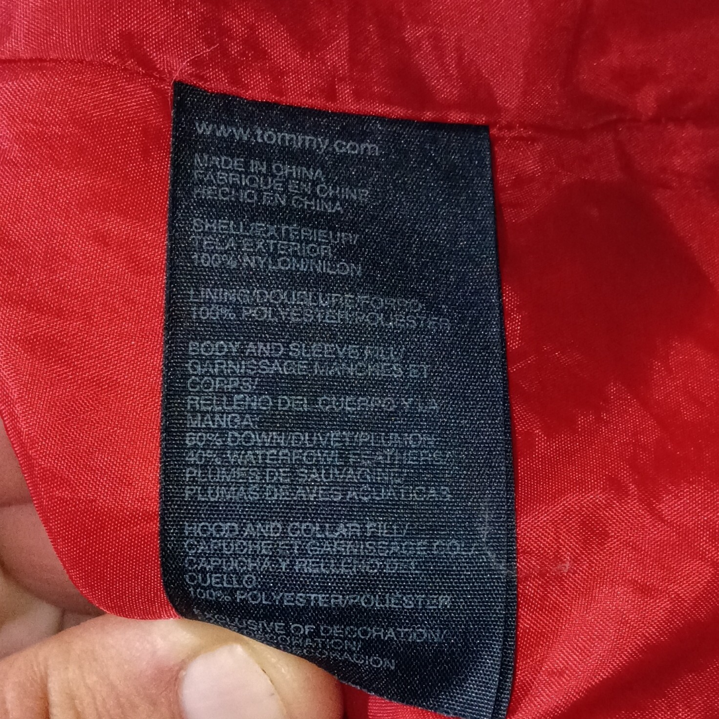 Tommy Hilfiger Coat Size Small Women Hooded Red Puffer Coat