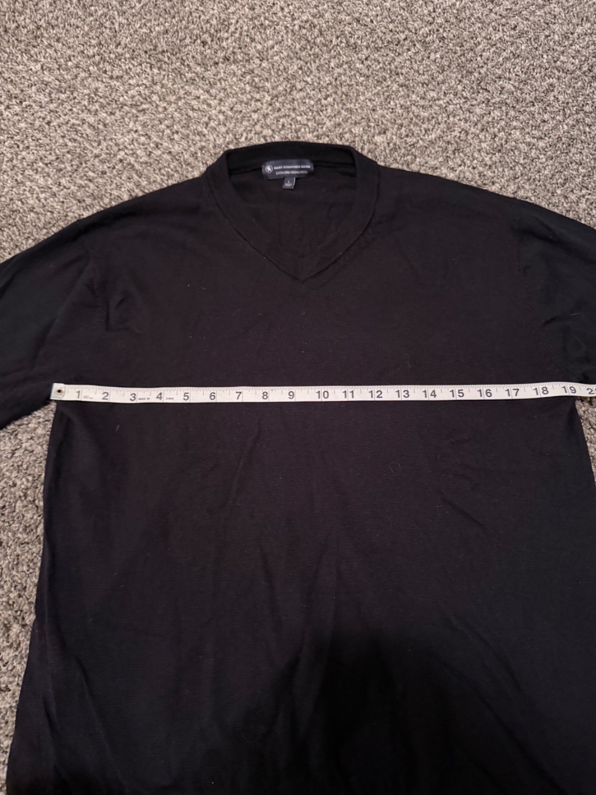 Hart Schaffner Marx Men Sweater Black Size Large 100% Fine Merino Wool