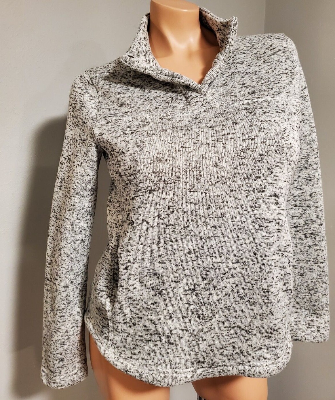 Women’s FREEDOM TRAIL BY KYODAN gray marbled thread pullover sweatshirt ~ EUC.
