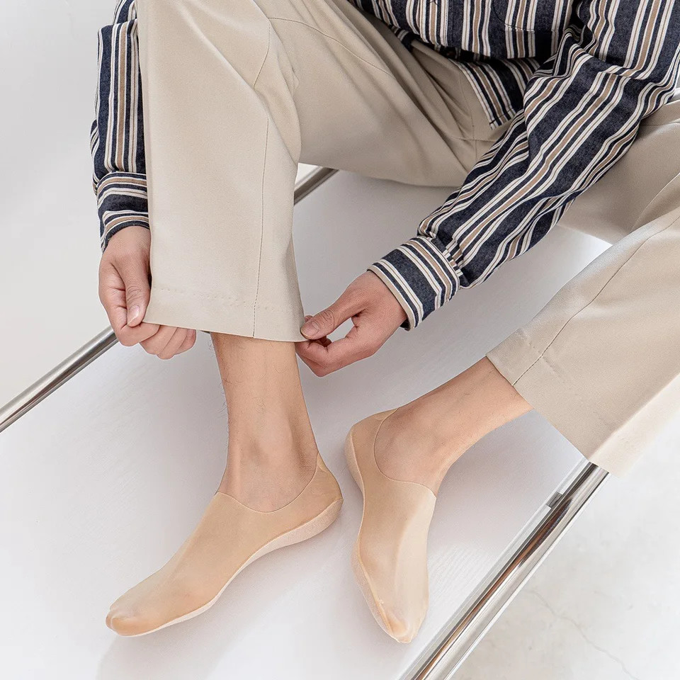 3 Pairs Boat Socks Men Ice Silk Thin Breathable Soft Low Cut Summer Socks