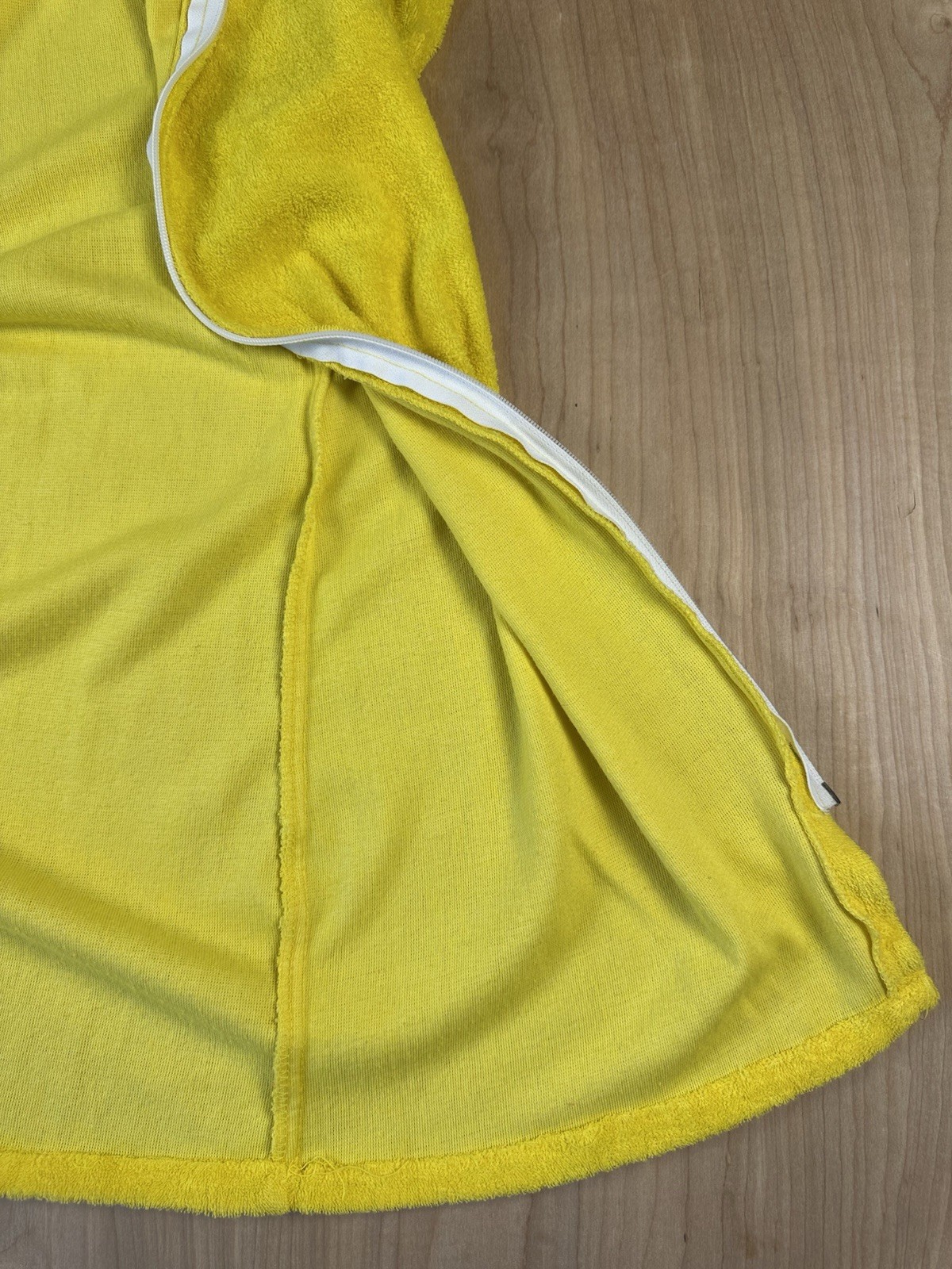 vintage 80’s JC PENNY california YELLOW TERRY CLOTH BEACH COVERUP large HOOD