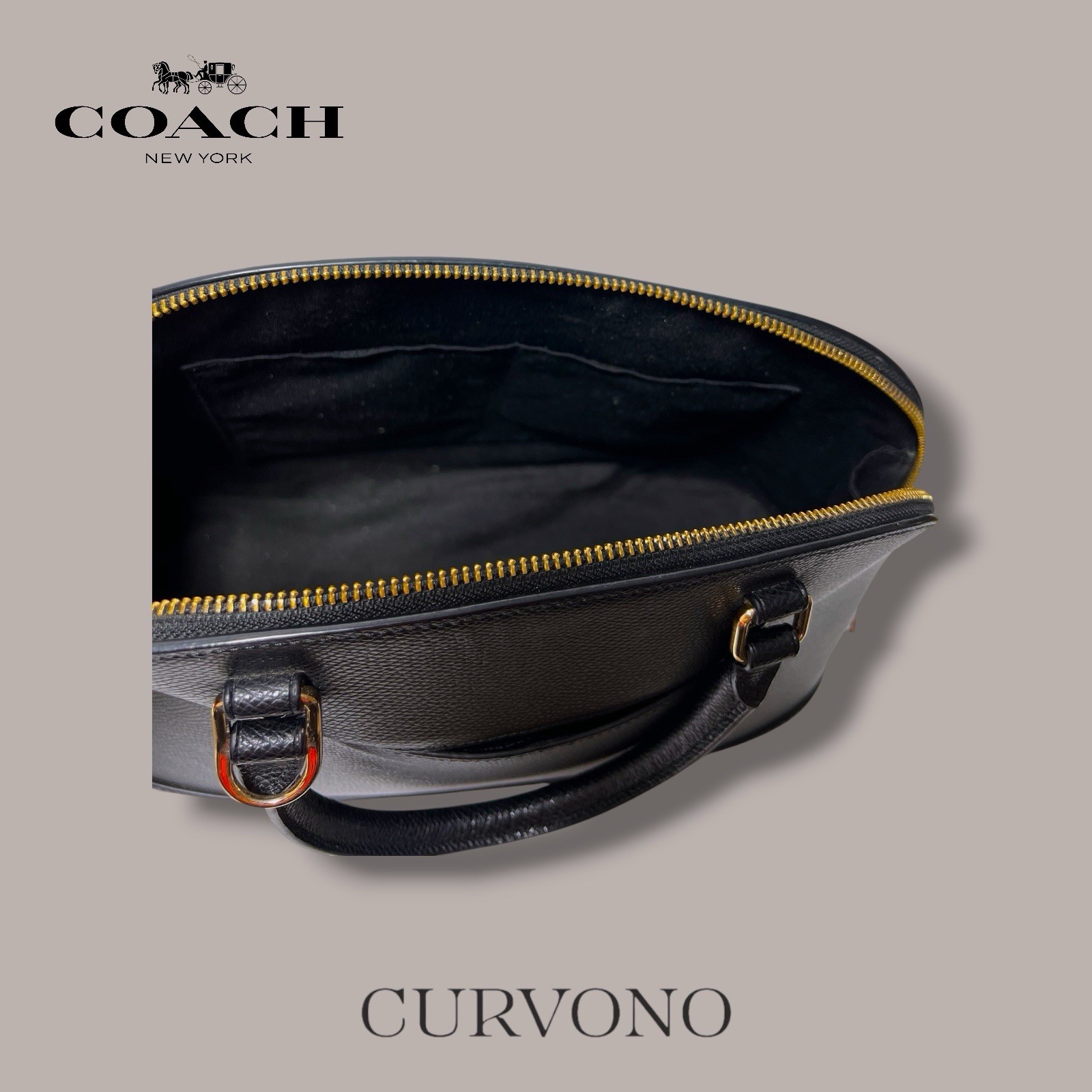 Coach Crossgrain Leather Dome Sierra Satchel – Black F37218 Elegant, Structured