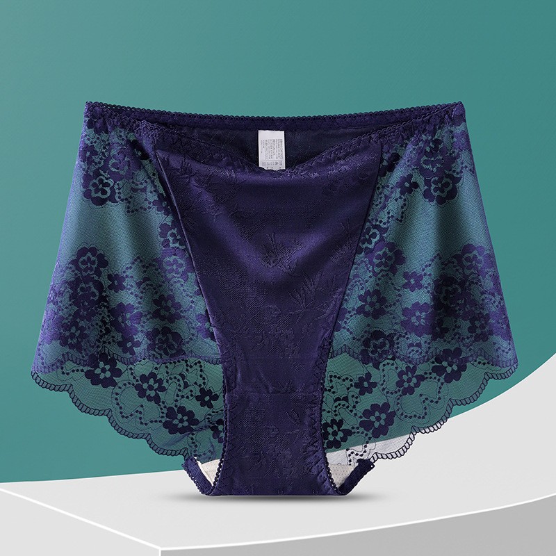3X Women High Waist Knickers Briefs Lady Lace Seamless Underwear Panties L-4XL