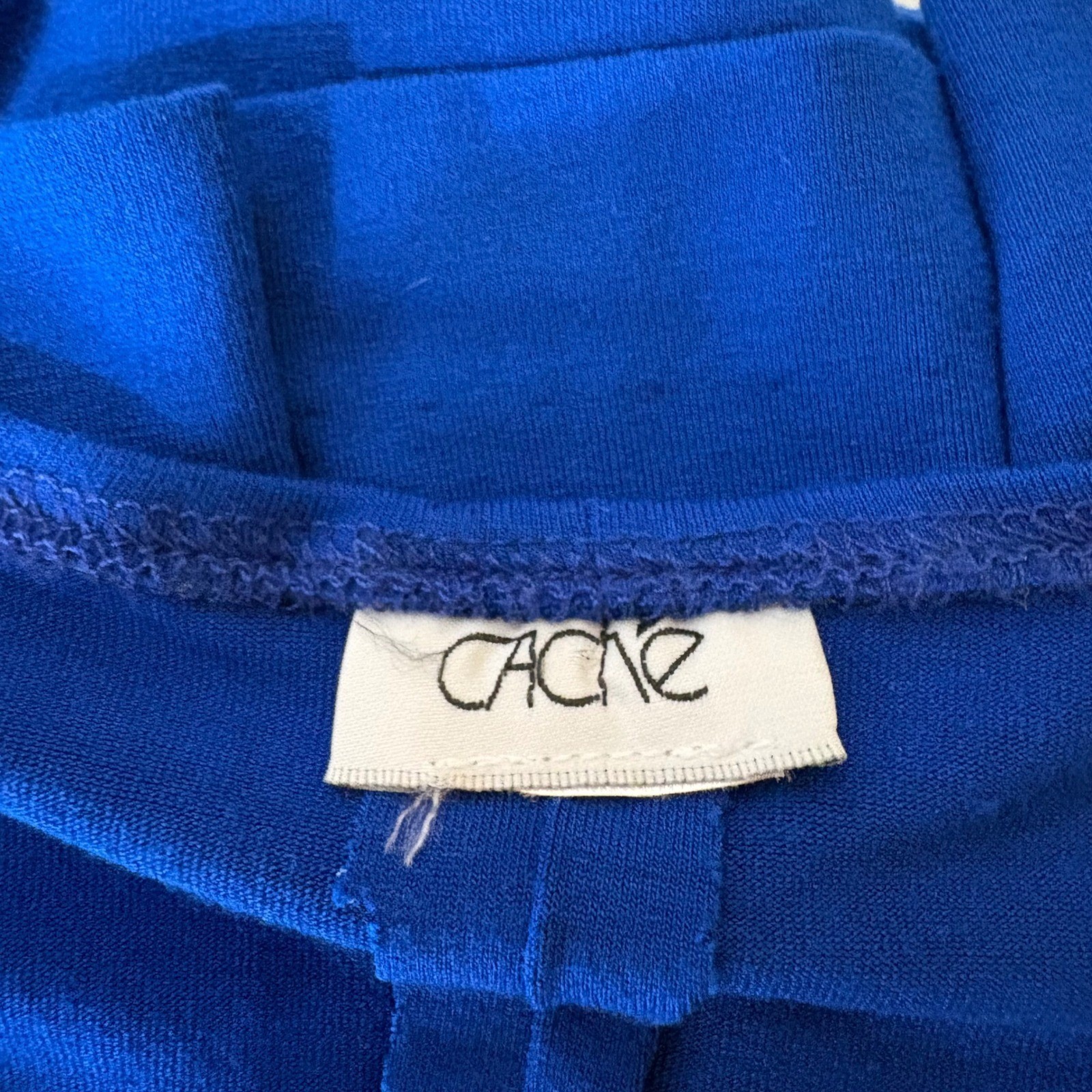 Cache Womens Royal Blue Faux Wrap Ruched Dress Gold Chain Detail Long Sleeve L