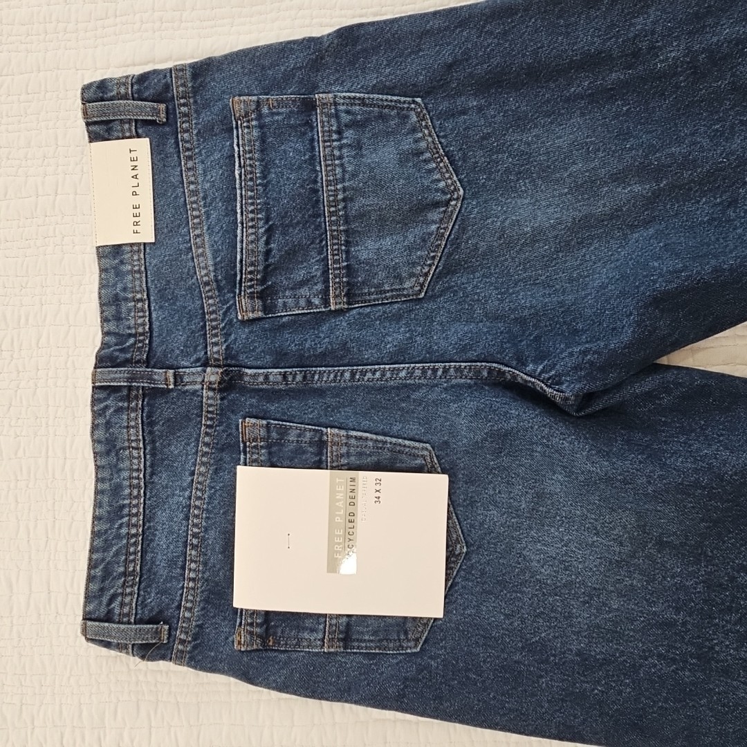 Free Planet Men’s Jeans 34×32 Casual Tapered Stretch Sustainable Denim Pants NWT