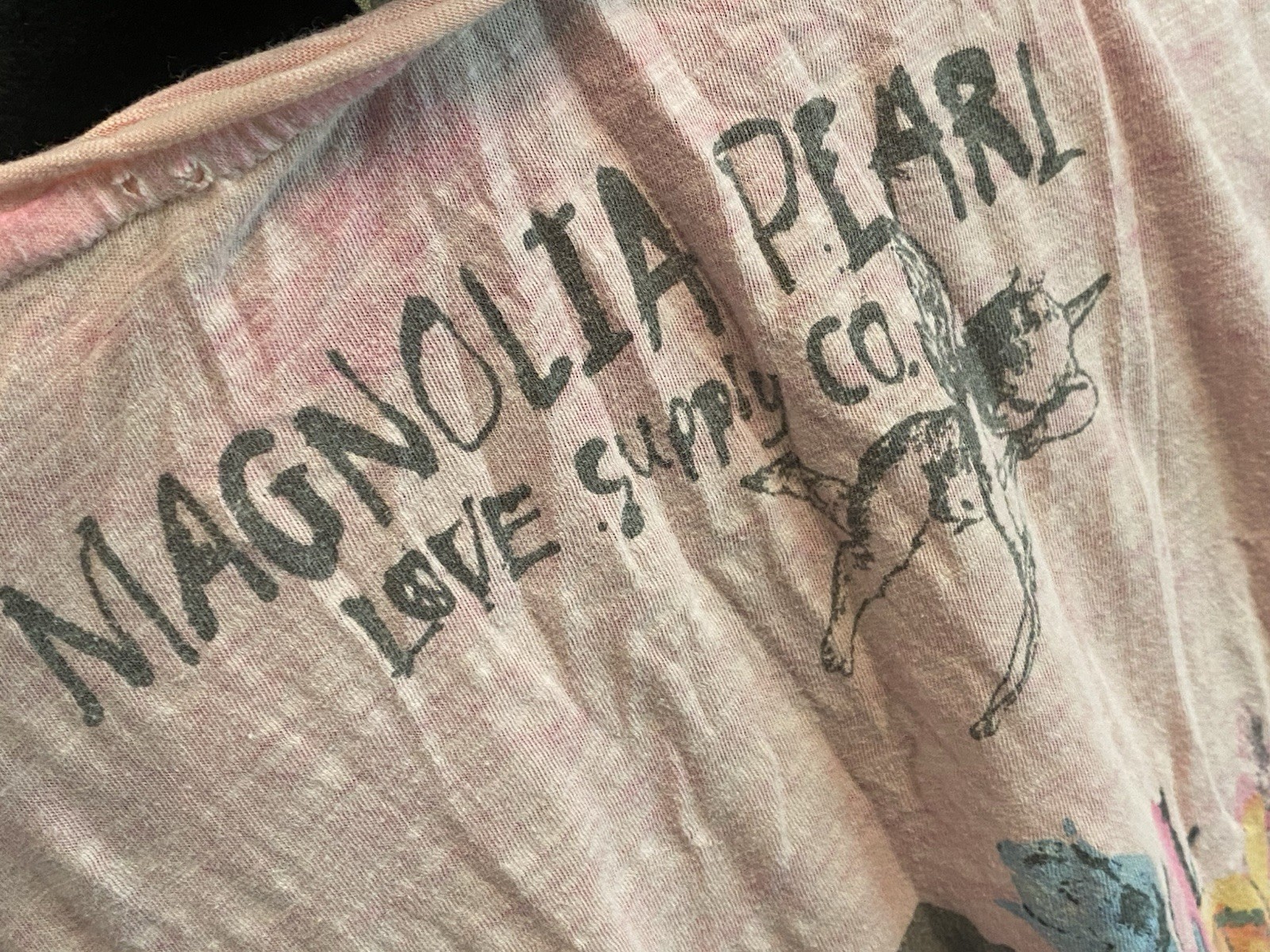 NWT Magnolia Pearl Elephant Tee Special Delivery Dip Dye Pink – One Size