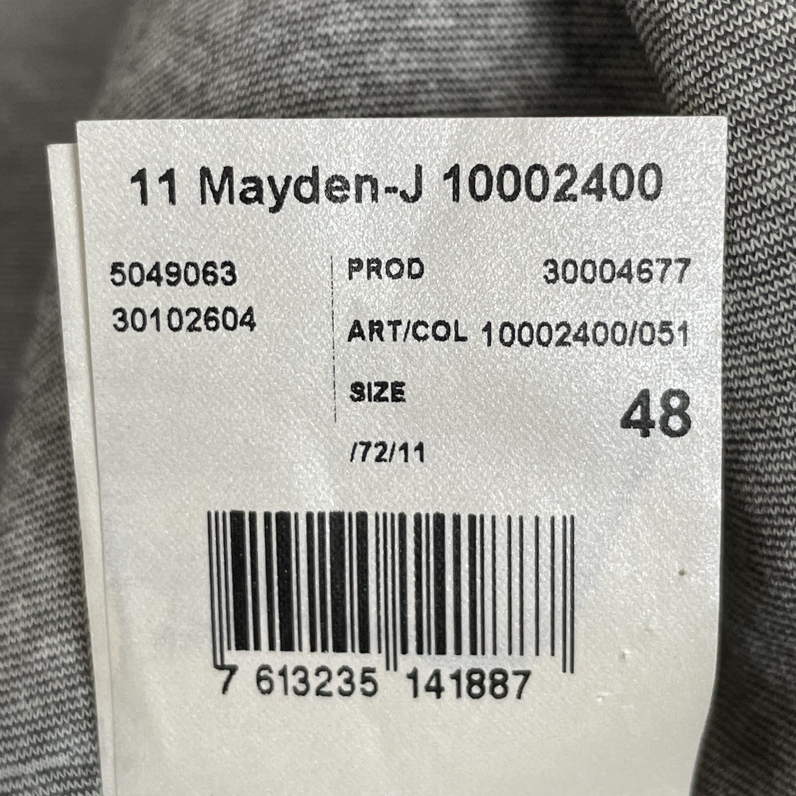 Strellson Blazer Sz EU 48 US 38 Unlined Mayden Light Gray Stretch Two Button