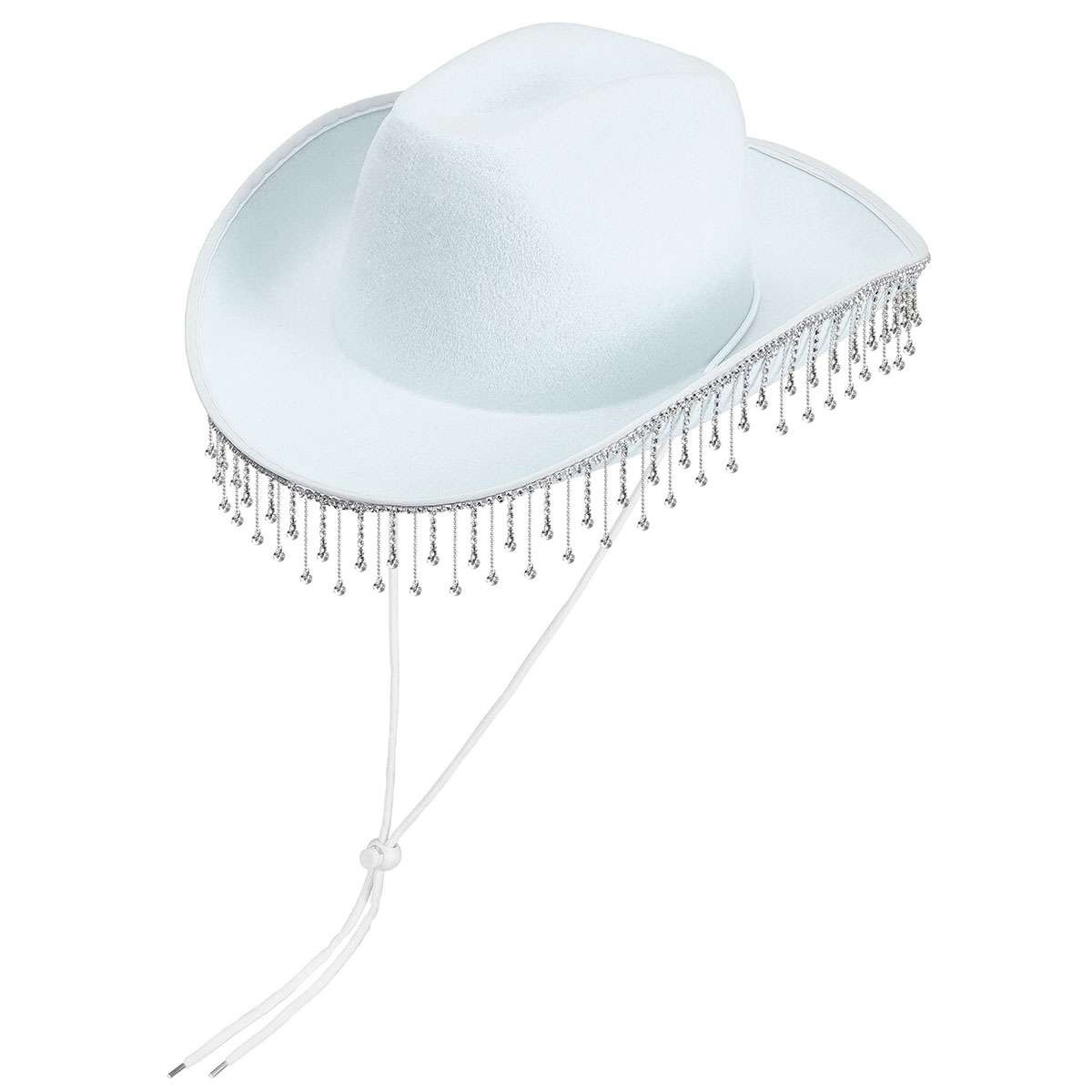 Women Western Glitter Rhinestone Tassel Decor Cowboy Hat Birthday Cowgirl Hat